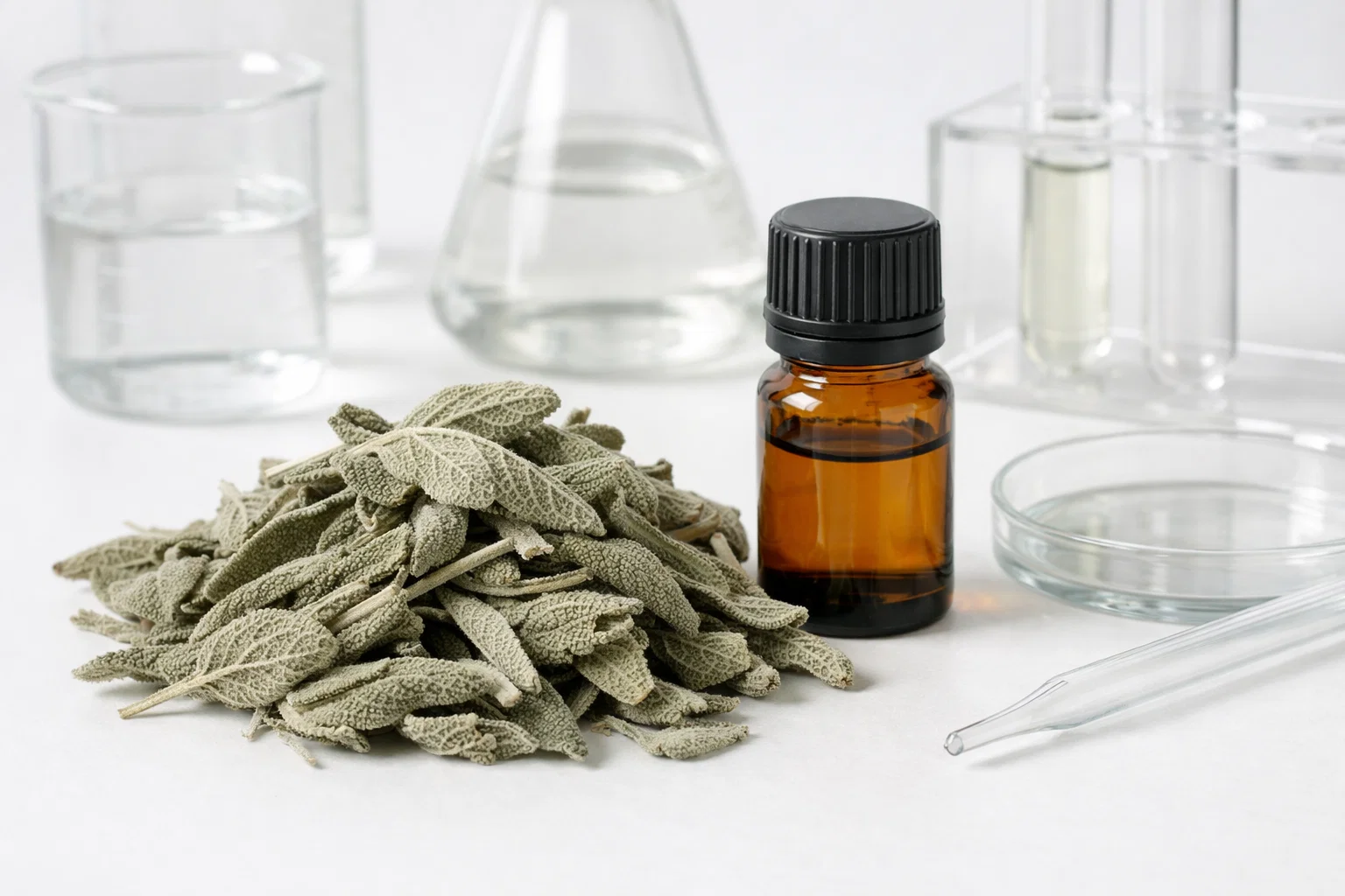 Foglie di salvia e olio essenziale – componenti attivi della pianta