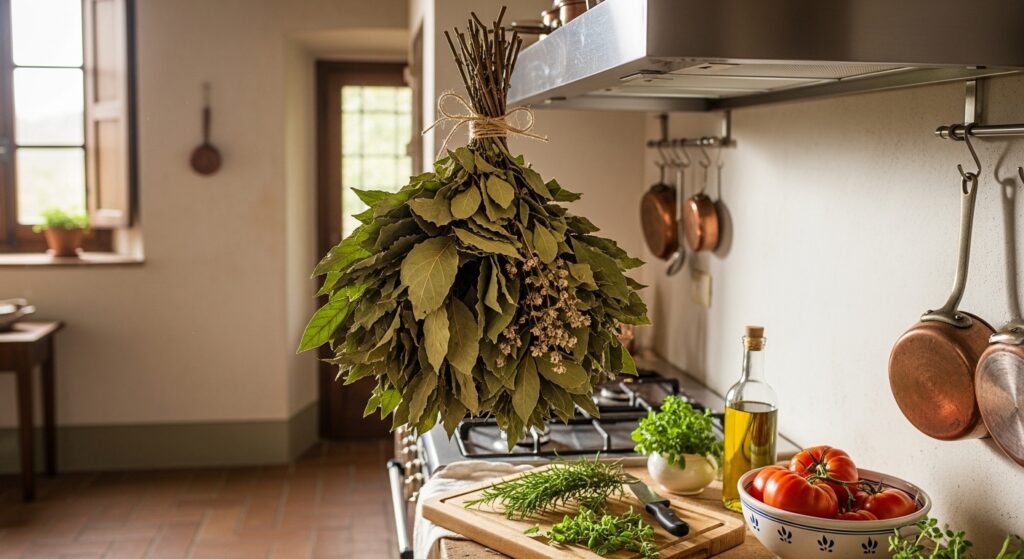 Mazzo tradizionale di alloro della cucina italiana.