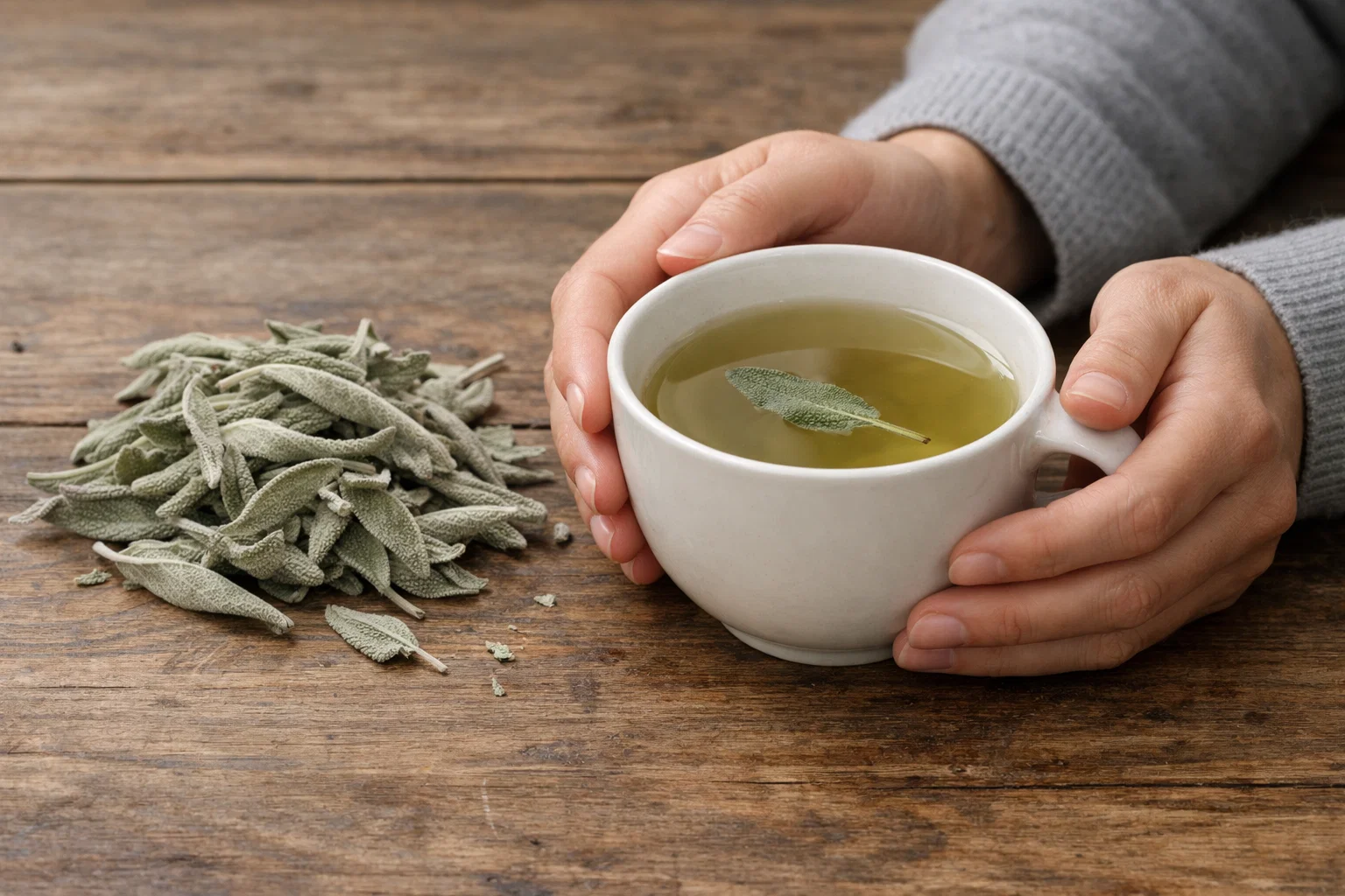 Preparazione della tisana alla salvia